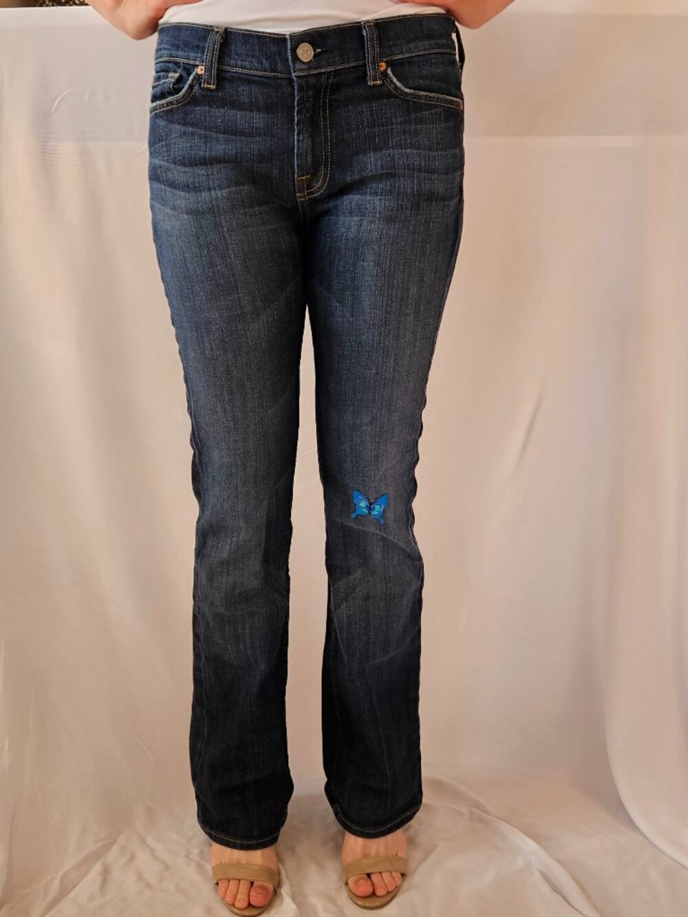 Vintage 7 For All Mankind Y2K Low Rise A Pocket Bootcut Jeans 29